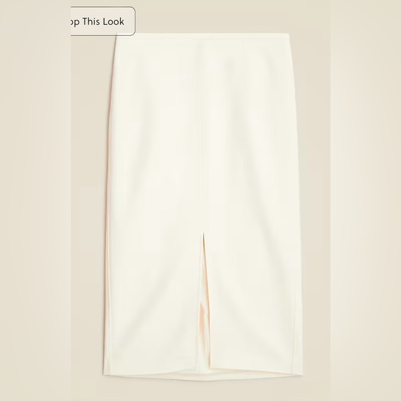 J. Crew pencil midi skirt in four seasons stretch ivory - Picture 11 of 15